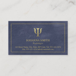 Psykolog Psi Symbol Blue Canvas Golden Ram Tidsbeställning Kort