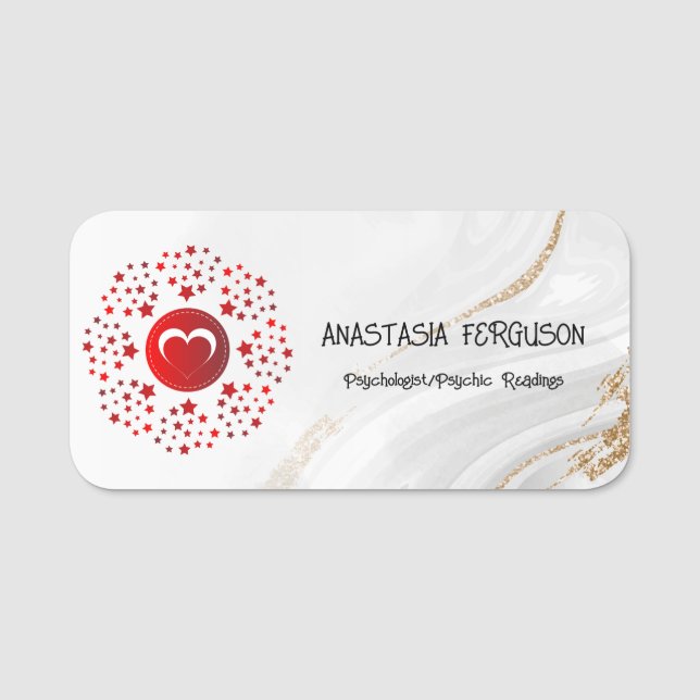 Psykolog Psychic Minimalist Logotyp Typography Namnbricka (Framsida)