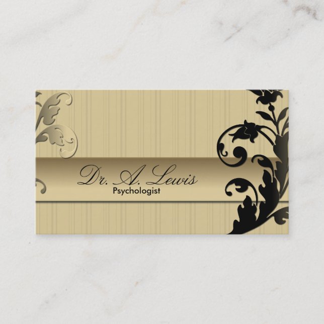 Psykolog- & psykiatervisitkort - blommigt tidsbeställning kort (Framsida)