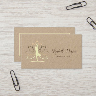 Psykolog Terapeut, Guld Silhuett,Lotus,Yoga Visitkort