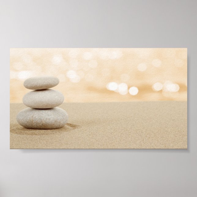 Psykolog terapibehandlare Zen Stones Sand Poster (Framsidan)