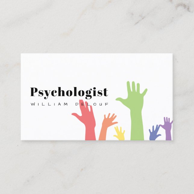 Psykolog Therapist Metall Health Visitkort (Framsida)