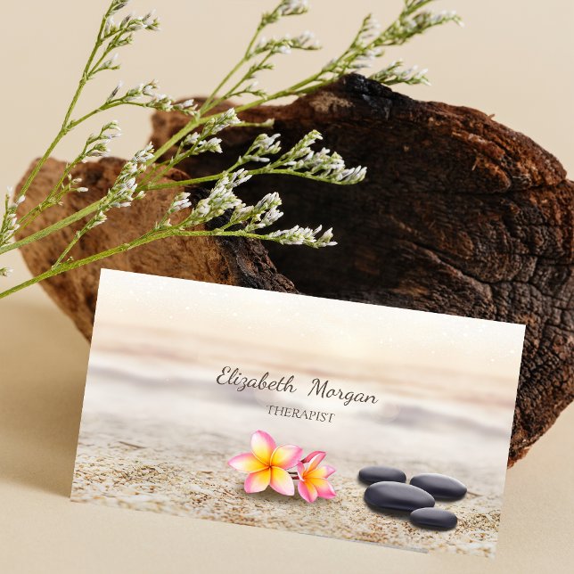 Psykolog Therapist Zen Stones, Flowers Visitkort (Skapare uppladdad)