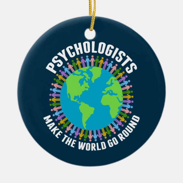 Psykologer gör World Go Round Psychology Julgransprydnad Keramik (Framsidan)