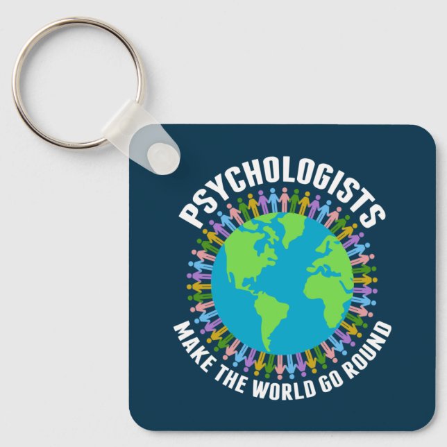 Psykologer gör World Go Round Psychology Nyckelring (Framsida)