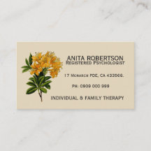 Psykologer Möte Affärskort Blommigt