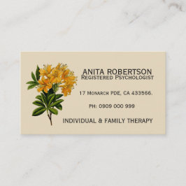 Psykologers möteskort med blommotiv tidsbeställning kort