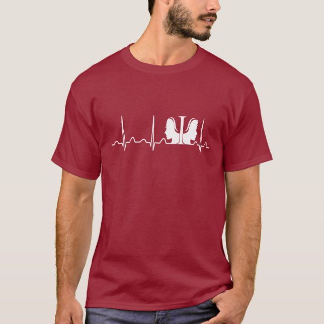 Psykologhjärtslag T Shirt (Framsida)