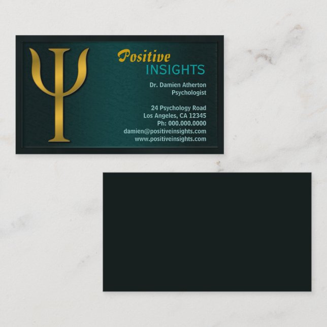 Psykologi Psykologist Psykiatry-Affärskort Visitkort (Fram/baksida)