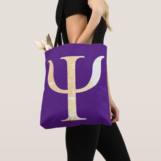 Psykologi Science Symbol Lila Tote Bag Tygkasse (Närbild)