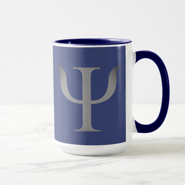 Psykologi Science Symbol Navy Blue Mugg (Höger)