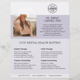 Psykologi Terapi Logo Foto Lila Lavendel Reklamblad