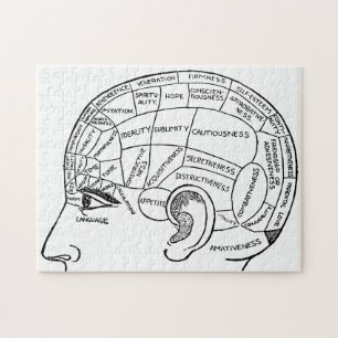 Psykologi vintage phrenology psychiatry hjärnan pussel