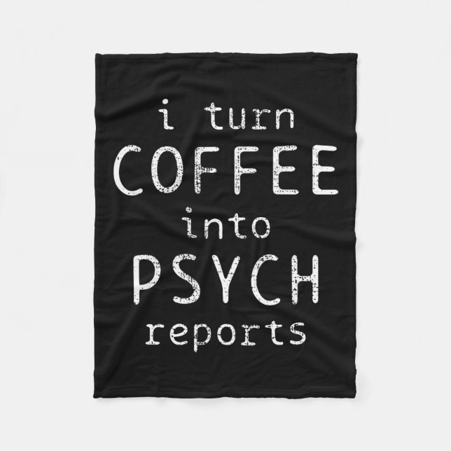 Psykologiska Kaffe-psykolograpporter om psykologer Fleecefilt (Framsidan)