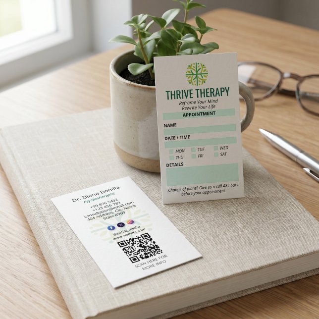 Psykologklinik Företag | Modern Tidsbeställning Visitkort (Skapare uppladdad)