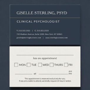 Psykologmottagning - påminnelse om avtalat möte tidsbeställning kort