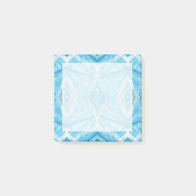 Psykomachia Blå Abstrakt Akvarellkonst Post-it Block (Framsida)