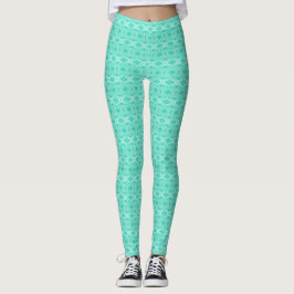 Psykomachia Grön Abstrakt Akvarellkonst Leggings