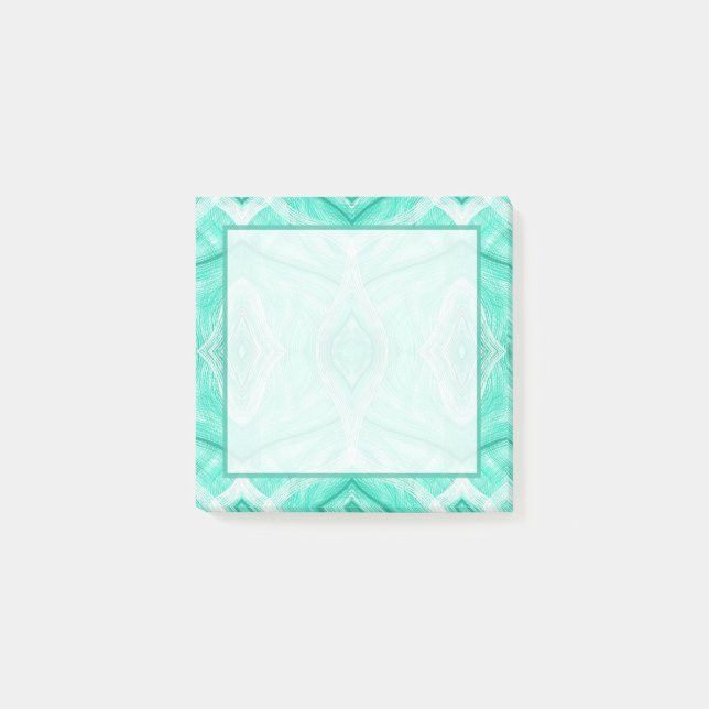Psykomachia Grön Abstrakt Akvarellkonst Post-it Block (Framsida)