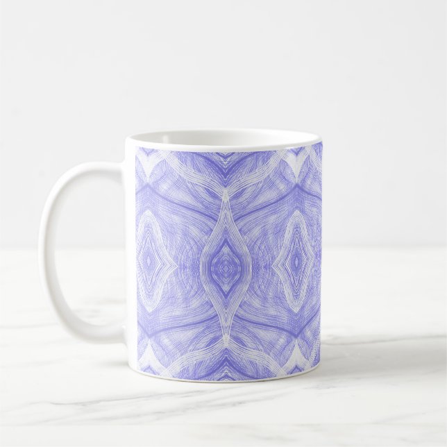 Psykomachia Lila Abstrakt Akvarellkonst Kaffemugg (Vänster)