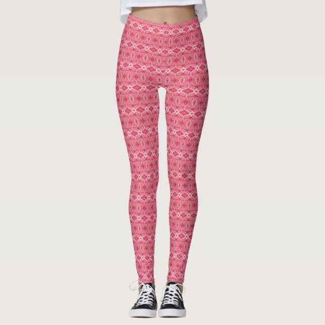 Psykomachia Ljus Röd Abstrakt Akvarellkonst Leggings (Framsida)