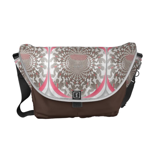 Psykopatall sock monkey - ämna hänger lös messenger bag (Framsidan)