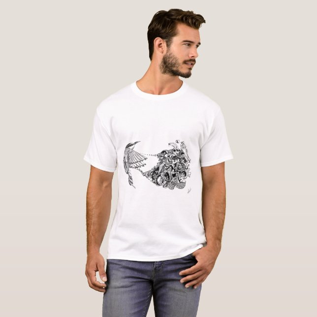 Psykopatfågel Tee Shirt (Hel framsida)