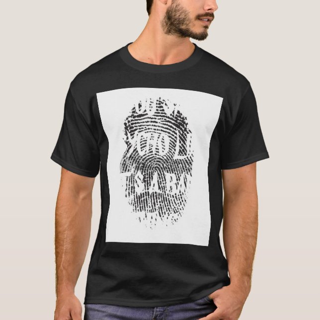 PSYKOPATsatir w identifierar med fingeravtryck Tee Shirt (Framsida)