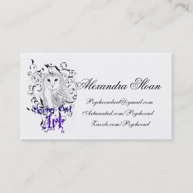 Psykopatugglavisitkortar Visitkort (Framsida)