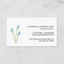 Psykoterapeut, enkelt blåblommigt Affärskort