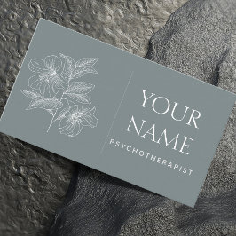 Psykoterapeut Family Counselor Drawn Flower Blue Visitkort