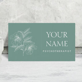 Psykoterapeut Family Counselor Drawn Flower Blue Visitkort