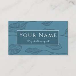 Psykoterapeut Lugn Löv Plant Mönster Natature Visitkort