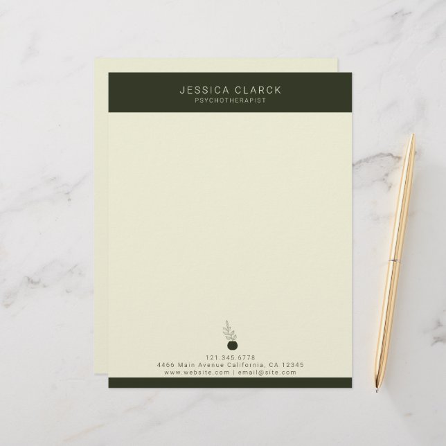 Psykoterapeuter och rådgivare för psykisk hälsa brevhuvud (Fram/Back In Situ)