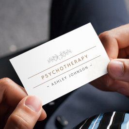 Psykoterapi Drawn Grey Nature Botanical Boho Visitkort