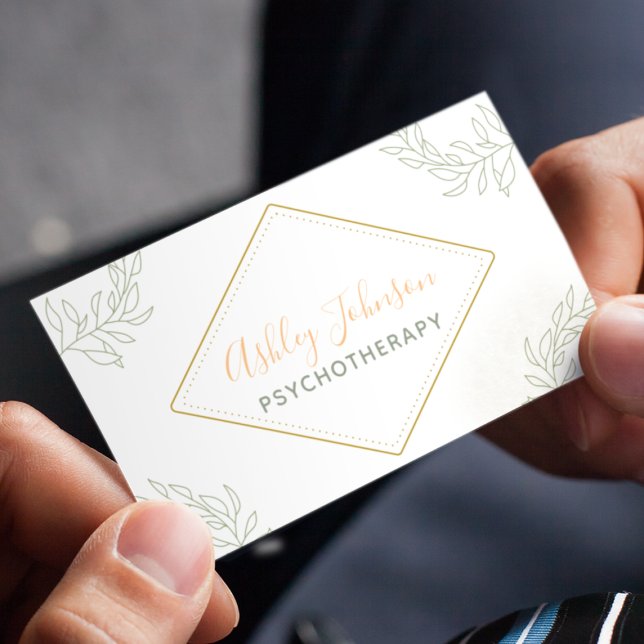Psykoterapirådgivning Söt Calligraphy White Visitkort (Skapare uppladdad)