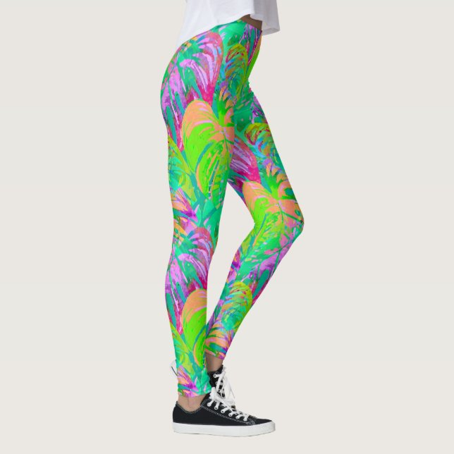 Psykotisk Psykedelisk Alien Djungel Leggings (Höger)