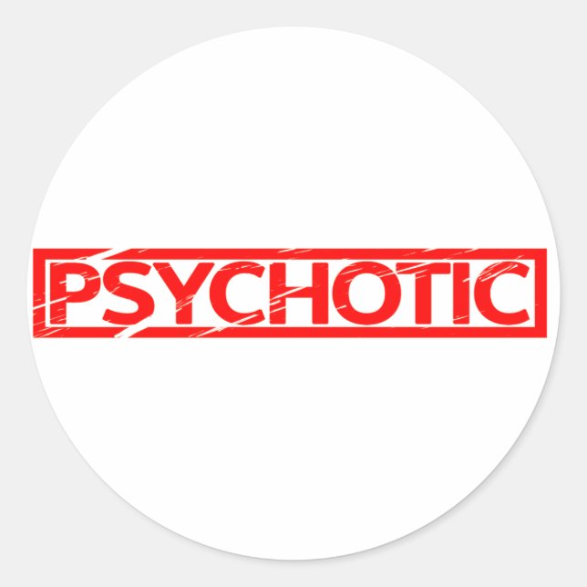 Psykotisk stämpel runt klistermärke (Framsida)