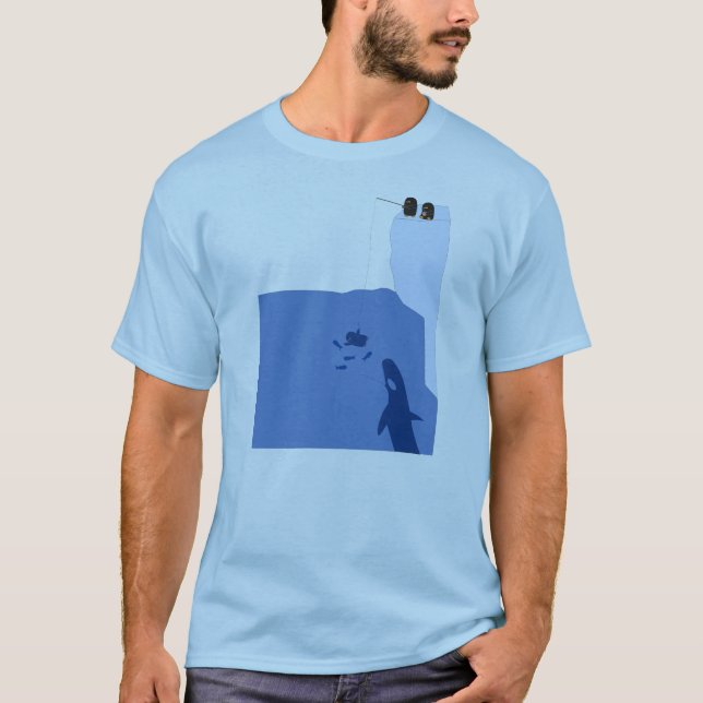 Psykotiskt pingvinfiske tee shirt (Framsida)