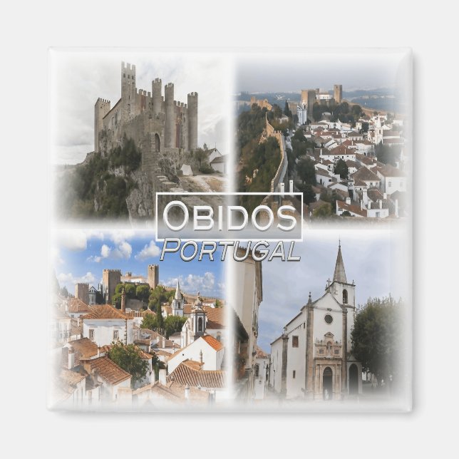 PT0037 Europa, Portugal, Obidos, kylskåp Magnet (Framsidan)