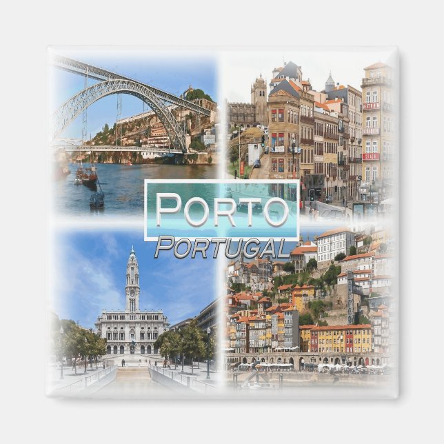 PT0043 Europa, Portugal, Porto, kylskåp Magnet (Framsidan)