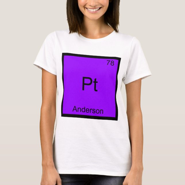 Pt - Anderson Rolig T-Shirt med Kemiskt Element Sy (Framsida)