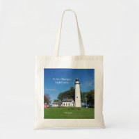 Pt Aux Barques fyr tote bag