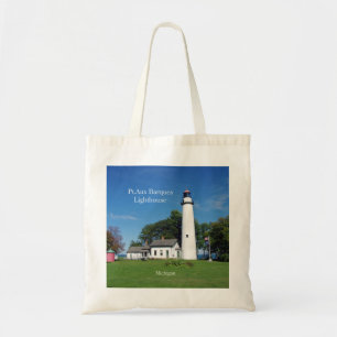Pt Aux Barques fyr tote bag Tygkasse