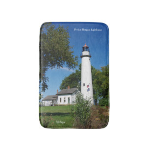 Pt Aux Barques Lighthouse High bathmat Badrumsmatta