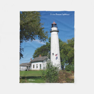 Pt Aux Barques Lighthouse High fleece filt