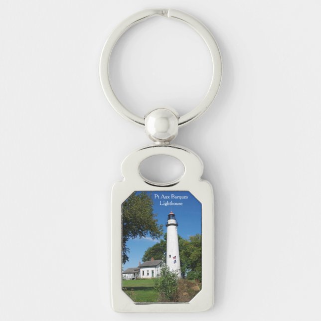 Pt Aux Barques Lighthouse metall nyckelring (Framsidan)
