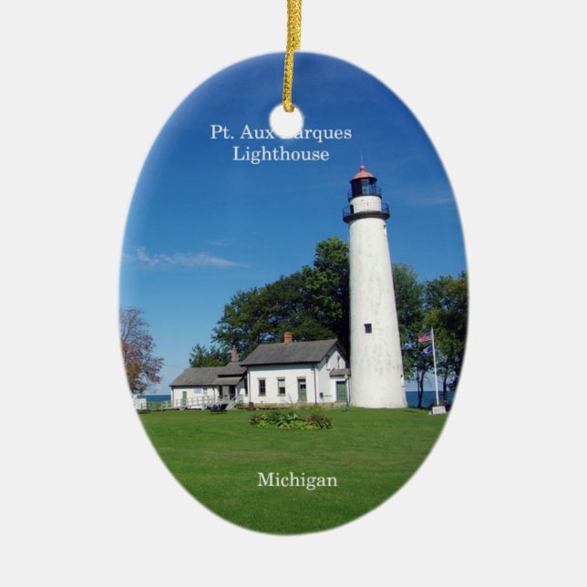 Pt Aux Barques Lighthouse oval ornament (Framsidan)