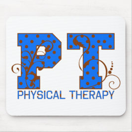 pt brunblå polka dots musmatta