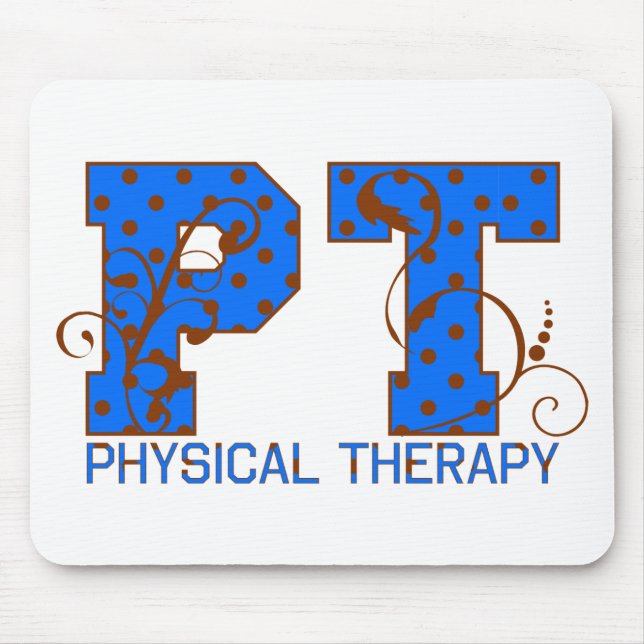 pt brunblå polka dots musmatta (Framsidan)